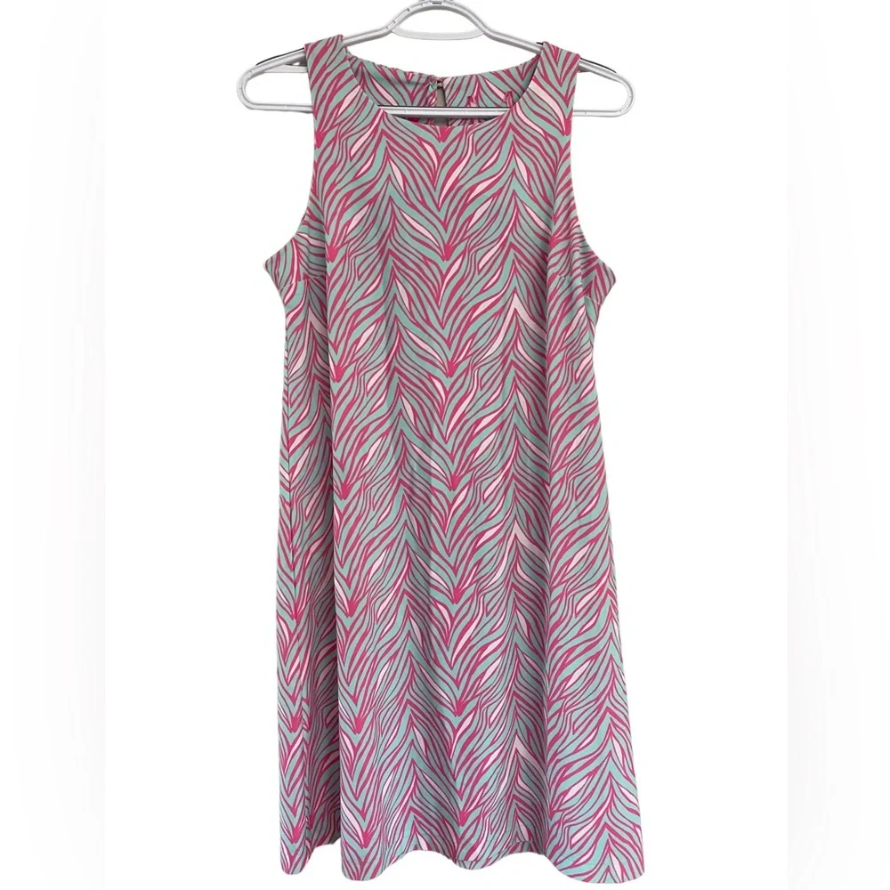 Lilly Pulitzer sleeveless pink and teal dress size medium - Picture 2 of 7